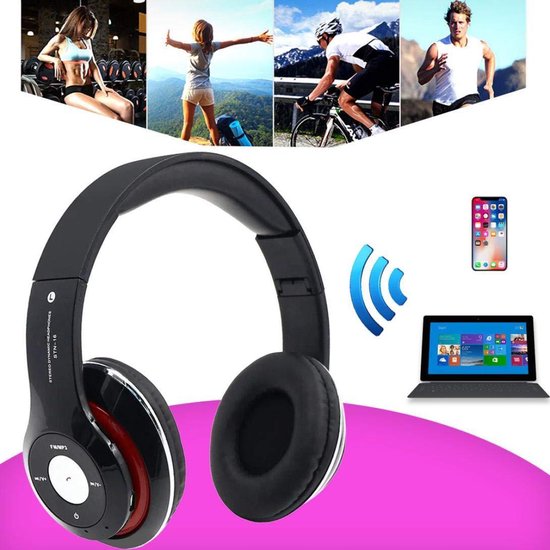 Casque sans fil Bluetooth 4.1 Casque stéréo pliable antibruit pour iPhone,  Android, smartphones, tablettes, PC, avec microphone, fonction MP3 FM