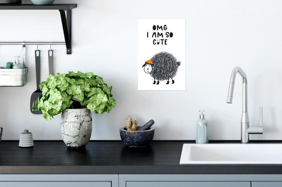Illustration pour enfants avec la citation 'OMG je suis si mignon' et un mouton 20x30 cm - petit