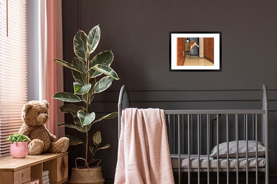 Cadre photo avec affiche - Chat - Saut - Jouets - 40x30 cm - Cadre pour affiche