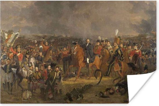 Poster De Slag bij Waterloo - Schilderij van Jan Willem Pieneman - 120x80 cm