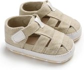 Babysandalen / open schoentjes - babyschoenen - maat 18 - canvas - verkrijgbaar in 4 kleuren - antislip zachte zool - 0 tot 6 maanden - leuk kraamcadeau - zand