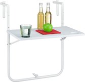 Relaxdays balkontafel inklapbaar - hangtafel in hoogte verstelbaar - kunststof klaptafel