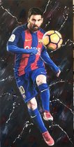 Lionel Messi- Mixed Media- Katoenen canvasdoek op houten frame- 120x60cm