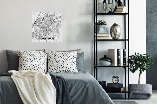Poster Plan de la ville - Roosendaal - Grijs - Wit - 50x50 cm