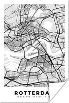 Poster City Map - Rotterdam - Grijs - Wit - 60x90 cm - Carte