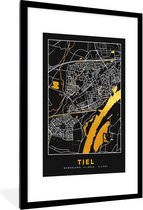 Affiche avec cadre Carte - Tiel - Or - Zwart - 80x120 cm