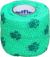 PetFlex - Bandage voor honden en katten - Zelfklevend - Zweet- en waterbestendig - 5 cm, 4,5 m - Groen