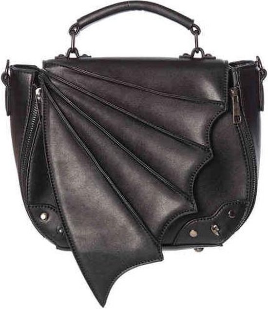 Banned - GWENDOLYN - Handtas - Vleermuis Vleugel - Zwart - (bxhxdx)ca. 26cm x19cm x10cm