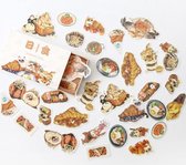 Hemels Ontbijt Sticker Doos | Meerdere Stickers | Stickers Pakketje | Leuke Schattige Mooie Prachtige Stickers | Croissantjes IJsjes Ontbijt Eten Voedsel Katten Poezen Vissen Sorbe