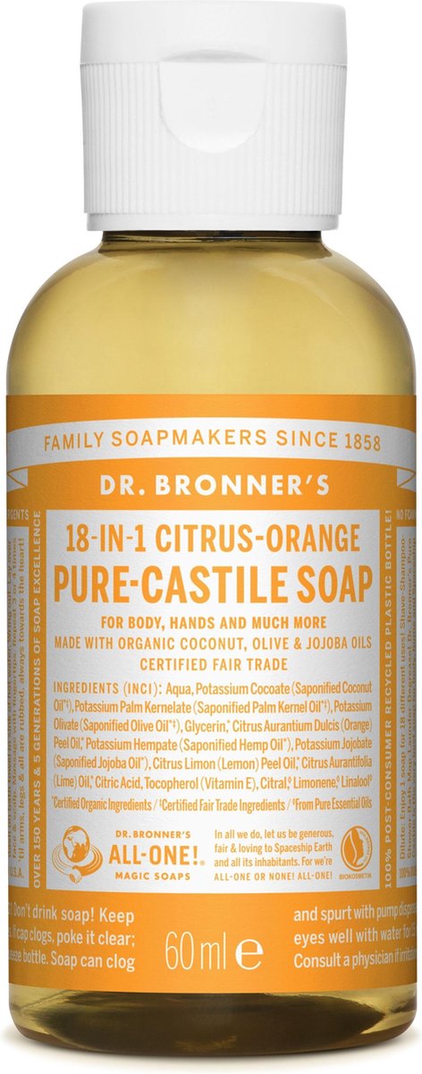 Dr. Bronner's Citrus Orange 18-in-1 Pure-Castile Soap Gel