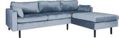 Hoekbank Design Lato 255cm velvet blauw bank Rechts loungebank