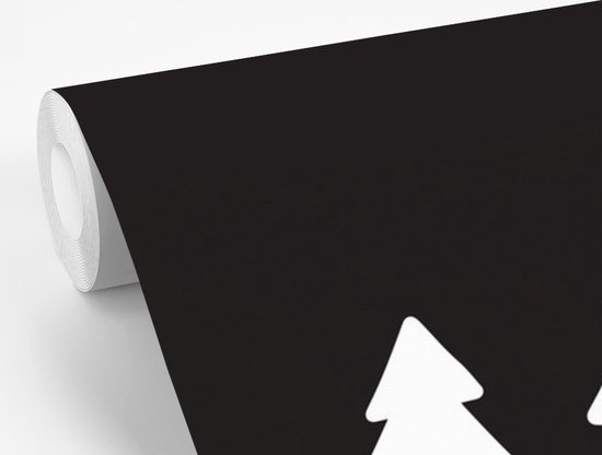 Papier peint - Papiers Papier peint photo - Citation de Noël fraîchement coupés fond noir - Largeur 260 cm x Hauteur 260 cm