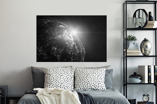 Stickers Stickers muraux - Terre - Etoiles - Ligne - 120x80 cm - Film adhésif