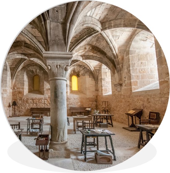 Salle à manger dans un monastère espagnol plaque en plastique cercle mural