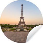Tour Eiffel au coucher du soleil Sticker mural cercle mural ⌀ 120 cm / cercle papier peint / cercle mural / cercle vivant - auto-adhésif et coupe ronde