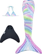 Unicorn zeemeerminstaart maat 146-152 (10) met monovin met voetvakken en bikini top