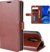 Voor Oppo Reno2 F / Reno2 Z R64 textuur enkele vouw horizontale flip lederen tas met houder & kaartsleuven & portemonnee (bruin)
