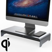 Vaydeer desktop-pc-display Verhoogde plank opbergrek met 4 USB-poort, draadloze oplaadversie