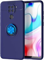 Voor Geschikt voor Xiaomi Redmi Note 9 Lenuo schokbestendige TPU-beschermhoes met onzichtbare houder (blauw)