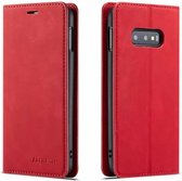 Voor Galaxy S10e Forwenw Dream Series Oil Edge Strong Magnetism Horizontal Flip Leather Case with Holder & Card Slots & Wallet & Photo Frame (Red)