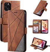 Voor iPhone 11 Pro Max Skin Feel Splicing Horizontale Flip Leather Case met houder & kaartsleuven & portemonnee & fotolijst (bruin)