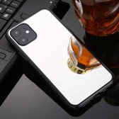 Voor iphone 11 tpu + acryl luxe plating spiegel telefoon geval dekking (zilver)