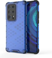 Voor Huawei P40 Pro + schokbestendige honingraat pc + TPU beschermhoes (blauw)