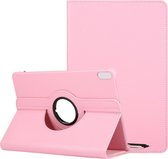 Voor huawei matepad 10.4 litchi textuur horizontale flip 360 graden rotatie lederen tas met houder (roze)