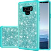 Voor Galaxy Note9 glitter poeder contrast huid schokbestendig siliconen + pc beschermhoes (groen)