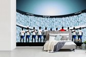 Papier peint photo vinyle - Une illustration d'une équipe dans le stade de football largeur 420 cm x hauteur 280 cm - Tirage photo sur papier peint (disponible en 7 tailles)