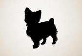 Silhouette hond - Yorkshire Terrier - L - 92x75cm - Zwart - wanddecoratie