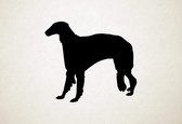 Silhouette hond - Borzoi - L - 75x85cm - Zwart - wanddecoratie