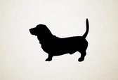 Silhouette hond - Basset Hound - L - 75x102cm - Zwart - wanddecoratie