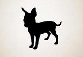 Silhouette hond - Russian Toy - L - 79x75cm - Zwart - wanddecoratie