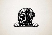 Wanddecoratie - Hond - Golden Retriever 3 - M - 60x76cm - Zwart - muurdecoratie - Line Art