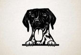 Wanddecoratie - Hond - Duitse staande hond 1 - M - 63x60cm - Zwart - muurdecoratie - Line Art