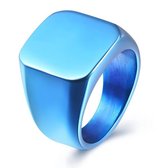 Blauwe Zegelring Heren - 18 - 19mm - Ringen Mannen - Ring Heren - Ring Mannen - Valentijnsdag voor Mannen - Valentijn Cadeautje voor Hem - Valentijn Cadeautje Vrouw