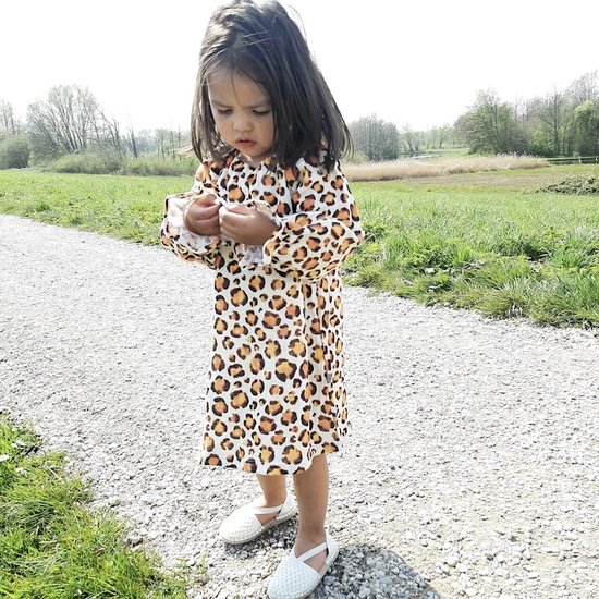 Tinymoon Meisjes Jurk Soft Nature Leopard - model Flare - Papaya