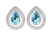 Fashionidea - Mooie blauwe oorbellen in zilver bijoulegering de Earring Drop Blue