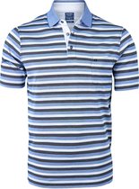 OLYMP modern fit poloshirt - blauw met wit gestreept -  Maat: 3XL