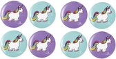 Button Eenhoorn 4,5 Cm | Paars | Set van 8 Unicorn Buttons