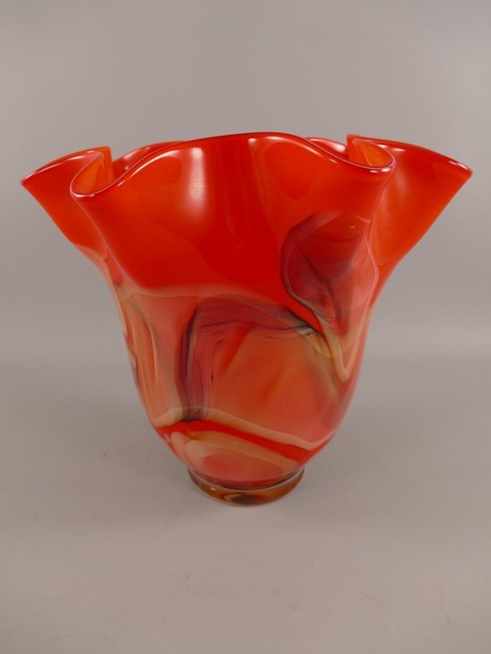 Dusver onderwijzen ga zo door Vaas - Rood glas - Murano stijl - 35 cm hoog | bol.com