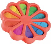 Fidget Toys - Dimpl Digits - simple dimple XL - popit XL - Pop it XL - Flower - bloem - rood - 15cm