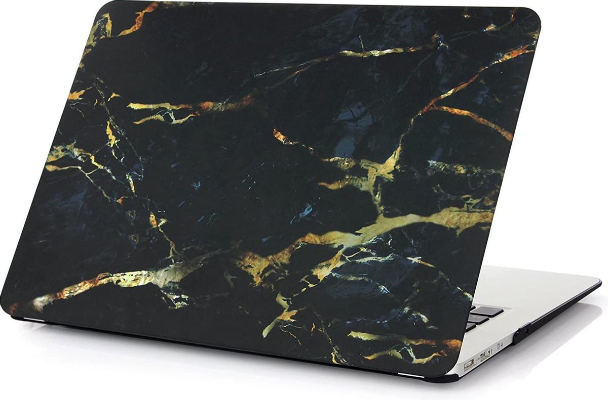 Laptopcover - Geschikt voor MacBook Pro 13 inch - Case - Cover - Hardcase - A1706/A1708/A2338/A2686 (M1,M2,Touchbar, 2016-2022) - Marmer Zwart Goud