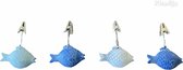 Luxe tafelkleed gewichtjes - vis - extra zwaar - blauw - wit - vissen - klemmen - hangers -  4 stuks