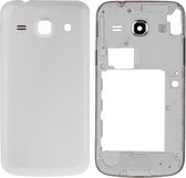 Volledige behuizingsdeksel (middenkader bezel + batterij achtercover) voor Galaxy Core Plus / G350 (wit)