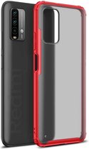 Voor Xiaomi Redmi Note 9 5G Vierhoekige schokbestendige TPU + pc-beschermhoes (rood)