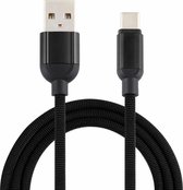 3A USB naar USB-C / Type-C gevlochten datakabel, kabellengte: 1 m (zwart)