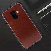 MOFI schokbestendige PU-pasta pc-hoes voor Galaxy A6 (2018) (donkerbruin)