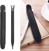 Stylus pen beschermende PU lederen etui houder opbergtas voor Apple Pencil (zwart)